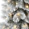 5ft. Pre-Lit Snowy Pogue Pine Entrance Artificial Christmas Tree in Red Base, Warm White LED Lights